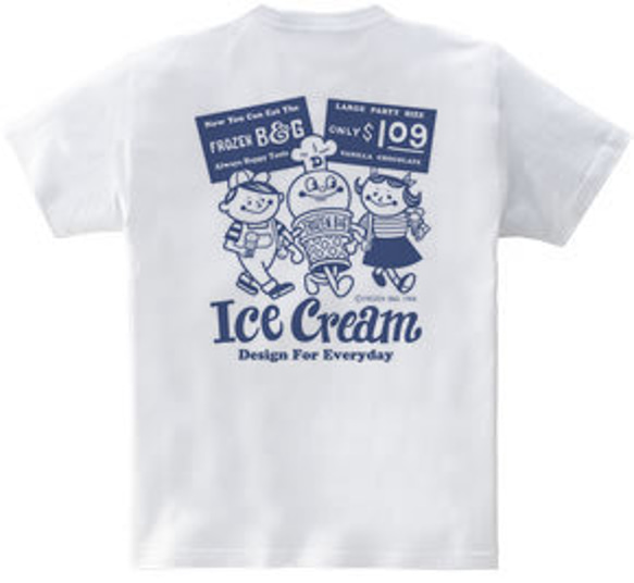 【再販】アイスクリームBoy&Girl　両面　WM～WL•S～XL　Tシャツ 【受注生産品】 3枚目の画像