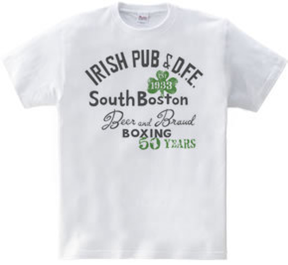 【再販】ボストン　アイリッシュパブ【両面】WM～WL•S～XL　Tシャツ【受注生産品】 2枚目の画像