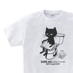 トイレとねこ　WM～WL•S～XL　Tシャツ【受注生産品】 1枚目の画像