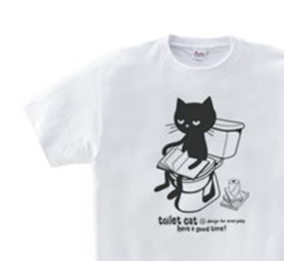 トイレとねこ　WM～WL•S～XL　Tシャツ【受注生産品】 1枚目の画像