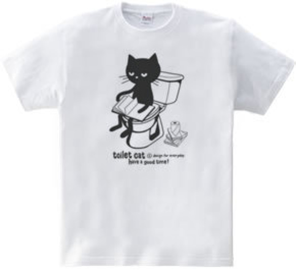 トイレとねこ　WM～WL•S～XL　Tシャツ【受注生産品】 2枚目の画像