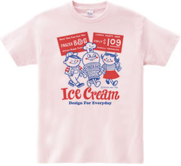 冰淇淋B＆G雙面150.160（女ML）T卹[按訂單生產] 第2張的照片