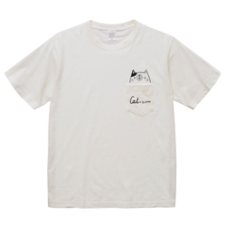 CAT in my pocket　S～L ポケットTシャツ【受注生産品】 3枚目の画像