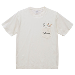 CAT in my pocket　S～L ポケットTシャツ【受注生産品】 3枚目の画像