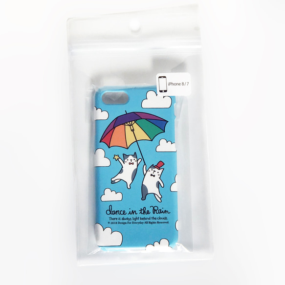 彩虹雨傘和貓iPhone 8/7 6 / 6s 5 / 5s / SE智能機箱【定制】 第5張的照片