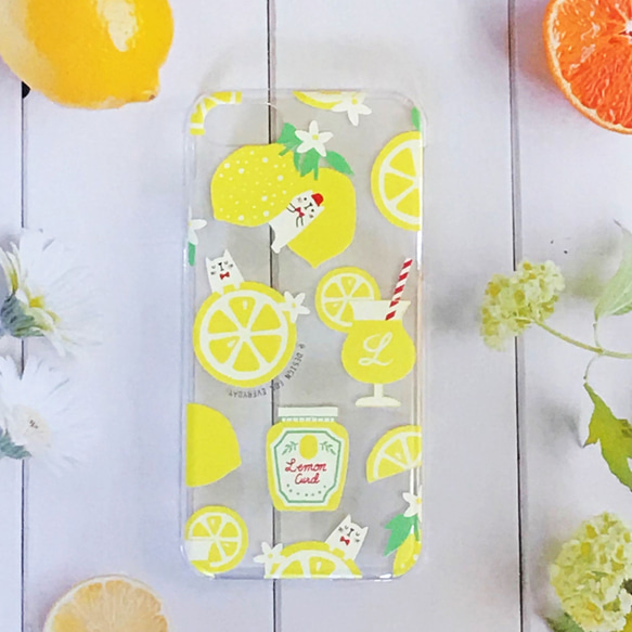 【即時發貨】檸檬和白貓iPhone 7/8透明智能手機外殼 第2張的照片