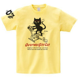 【即納品】フィットネスバイクと猫　 Sサイズ（女性M-L相当）　Tシャツ 3枚目の画像