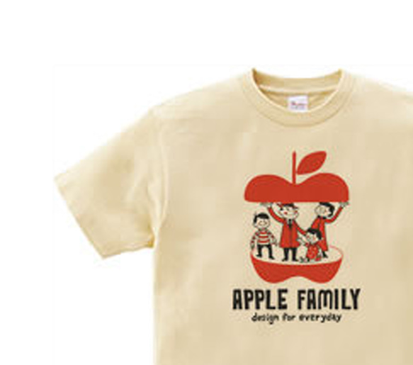 APPLE FAMILY 　Tシャツ　150.160（女性M.L）【受注生産品】 1枚目の画像