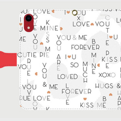 Heart &amp; Simple Font Notebook Type Smartphone Case 兼容幾乎所有 iPh 第2張的照片