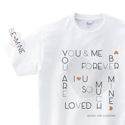 Heart &amp; Simple Font 150.160.WM.WL. S-XL T 卹 [定做] 第1張的照片