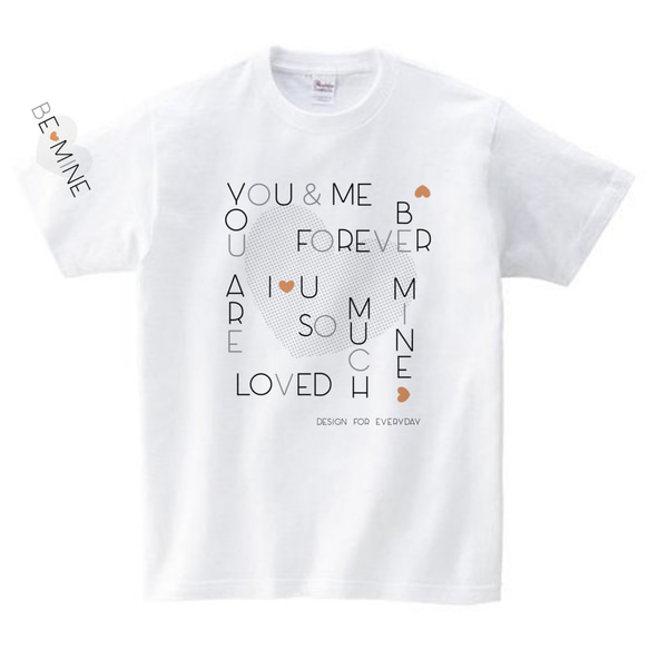 Heart &amp; Simple Font 150.160.WM.WL. S-XL T 卹 [定做] 第2張的照片