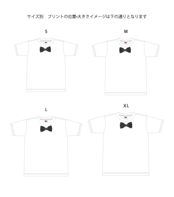 だまし絵　水玉 蝶ネクタイ（リボン）Tシャツ　　S〜XLサイズ【受注生産品】 3枚目の画像