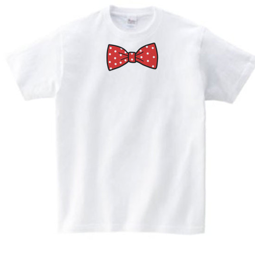 だまし絵 水玉 蝶ネクタイ（リボン）S〜XL Tシャツ 【受注生産品】 T