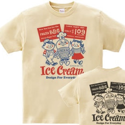 アイスクリームBoy&Girl　両面　WM～WL•S～XL　Tシャツ【受注生産品】 1枚目の画像