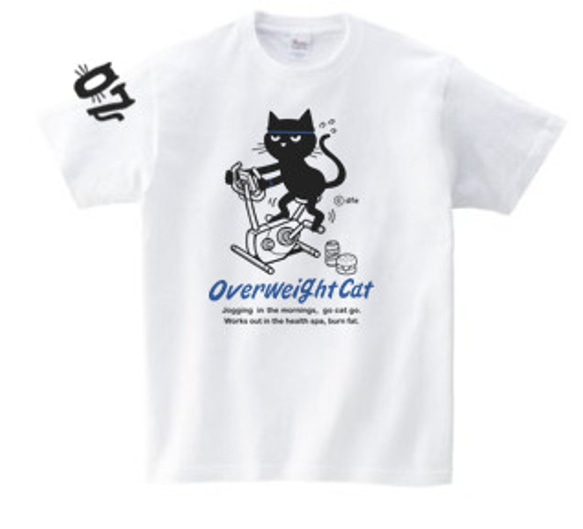 【再販】フィットネスバイクと猫　150.（女性S〜M相当） S～XL Tシャツ【受注生産品】 2枚目の画像