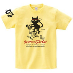 フィットネスバイクと猫　150.（女性S〜M相当） S～XL　Tシャツ【受注生産品】 2枚目の画像