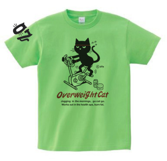 【販売終了】フィットネスバイクと猫 150.（女性S〜M相当） S～XL　Tシャツ【受注生産品】 2枚目の画像