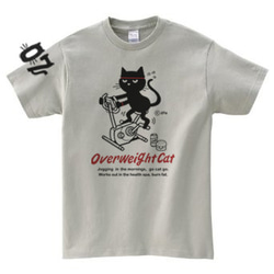 【再販】フィットネスバイクと猫 150.（女性S〜M相当） S～XL　Tシャツ【受注生産品】 2枚目の画像