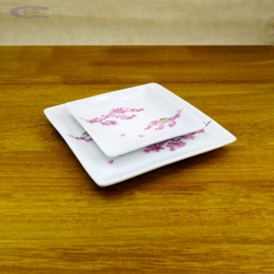 桜とウグイス＊スクウェアプレートセット［ID：C01122-1］ 5枚目の画像