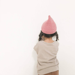 【子供用】★秋冬用★メリノウールの小人ちゃんの冬のとんがり帽子 3枚目の画像
