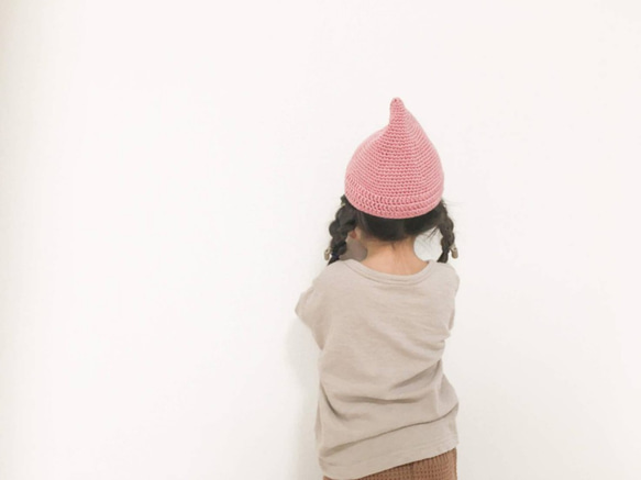 【子供用】★秋冬用★メリノウールの小人ちゃんの冬のとんがり帽子 3枚目の画像