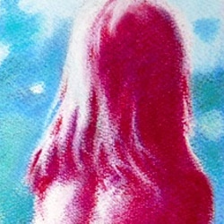 赤と青の幻影（パステル画） 3枚目の画像