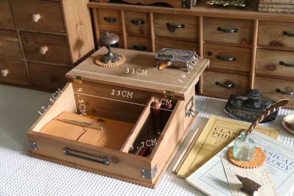 ノートパソコンスタンド＆木製収納ボックス引き出し付きタブレットスタンドディスプレイスタンド 7枚目の画像