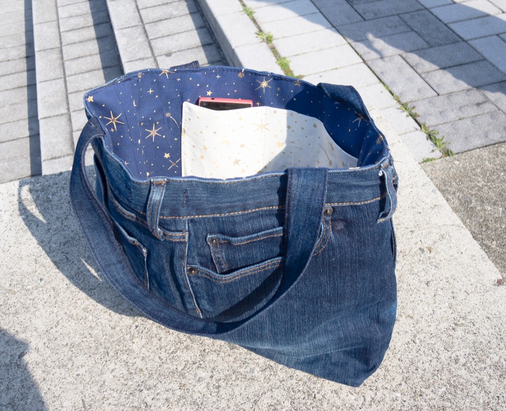 ＊デニムリメイクトートバッグ＊