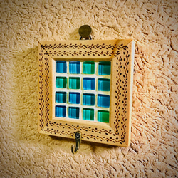 タイル壁掛け フック付き 壁掛けラック・ウォールシェルフ Tileshop