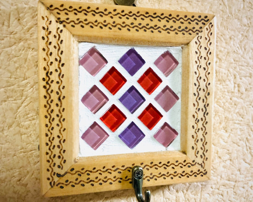 タイル壁掛け フック付き 壁掛けラック・ウォールシェルフ Tileshop