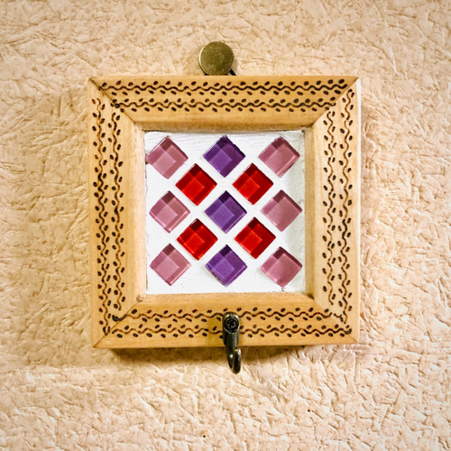 タイル壁掛け フック付き 壁掛けラック・ウォールシェルフ Tileshop