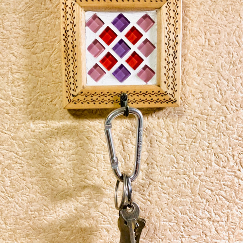 タイル壁掛け フック付き 壁掛けラック・ウォールシェルフ Tileshop