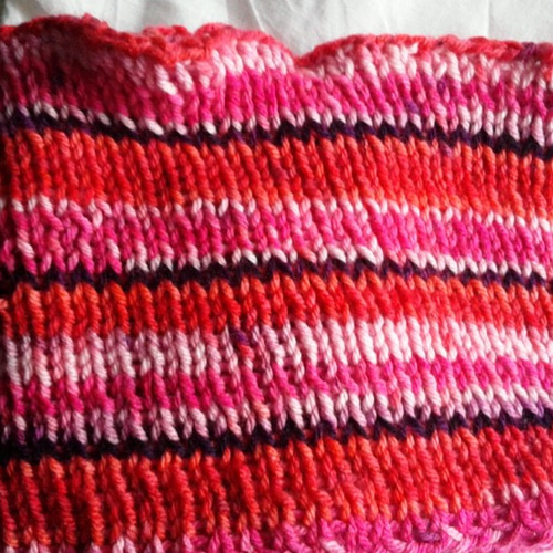 ゆったりピンクマゼンタ&ブラック柄新作国内手作りハンドメイドネック  