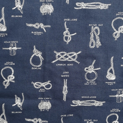 ☆風呂敷・ハンカチセット ロープ結び柄・紺 6102☆ コットン 風呂敷