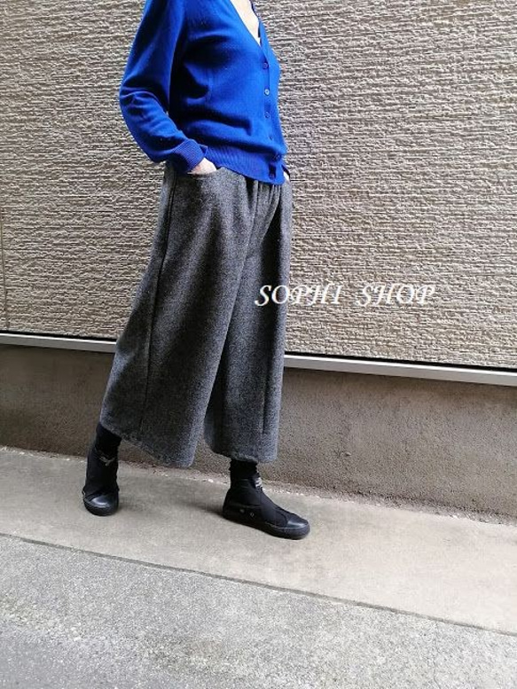 2025AW♥イタリア製ツィード♥『甘くなりすぎない』細見え♥ワイドパンツ【M,L,2L,3L,4L】 2枚目の画像