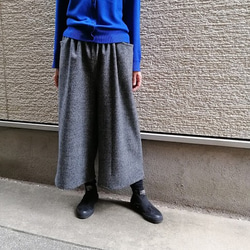 2025AW♥イタリア製ツィード♥『甘くなりすぎない』細見え♥ワイドパンツ【M,L,2L,3L,4L】 5枚目の画像