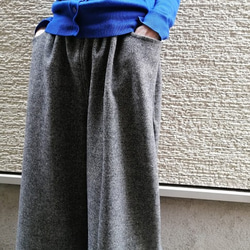 2025AW♥イタリア製ツィード♥『甘くなりすぎない』細見え♥ワイドパンツ【M,L,2L,3L,4L】 6枚目の画像
