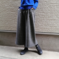 2025AW♥イタリア製ツィード♥『甘くなりすぎない』細見え♥ワイドパンツ【M,L,2L,3L,4L】 1枚目の画像