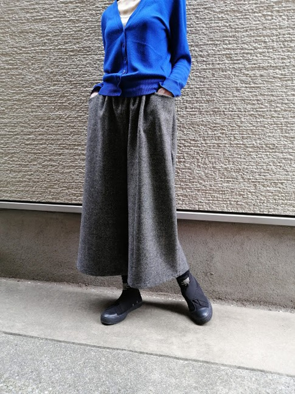 2025AW♥イタリア製ツィード♥『甘くなりすぎない』細見え♥ワイドパンツ【M,L,2L,3L,4L】 1枚目の画像