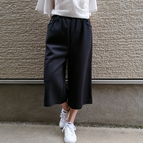 ゆったり切り替えリネンロングパンツ 黒 リネン ロングパンツ