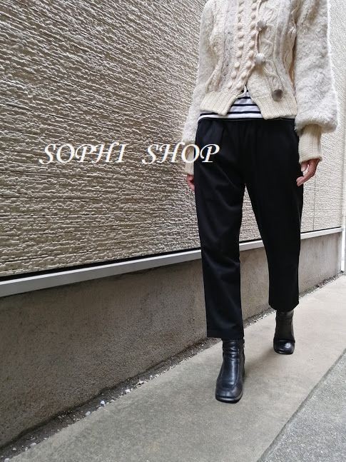 2026春まではけ♥イタリア製ウール100%♥『スタイルupに決まる』テーパードパンツ(黒）【M,L,2L,3L,4L】