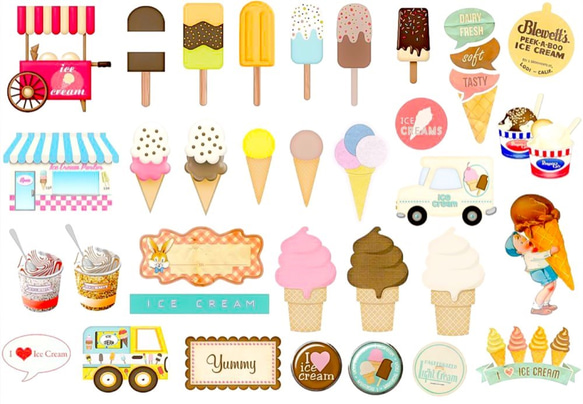 フレークシール　☆Ice cream（ｱｲｽｸﾘｰﾑ）☆ 3枚目の画像