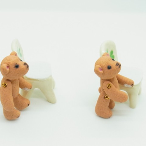 再販・陶製のまめテディベア（手足が動きます！） 立体