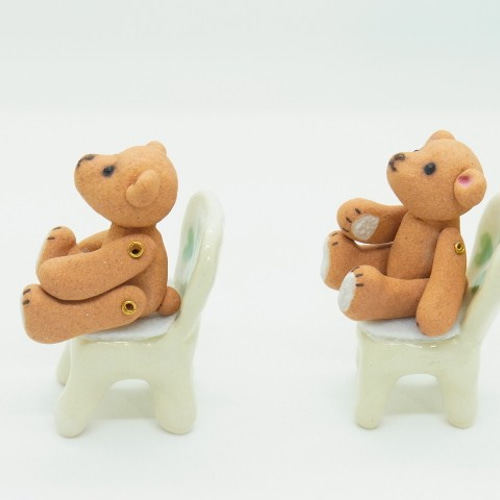 再販・陶製のまめテディベア（手足が動きます！） 立体