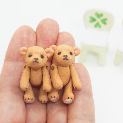 再販・陶製のまめテディベア（手足が動きます！） 立体