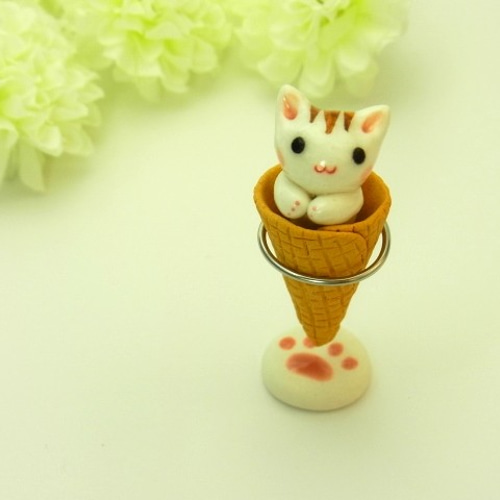 再販・まめねこアイス 立体・オブジェ やまざきじんこ 通販｜Creema  