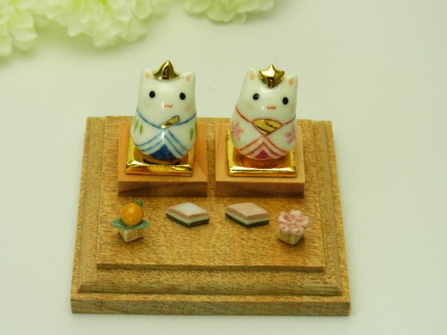 新作「まめねこお雛様」〈ちょっと小さめ〉