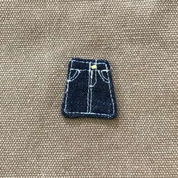 ヴィンテージ帆布のシンプルなポーチ(デニムスカート) 2枚目の画像