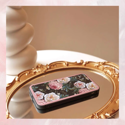 Katachi Selected・ 「欧風レトロ薔薇柄」iPhone スマホケース★ロマンチック　大人女子 3枚目の画像