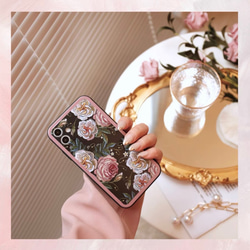 Katachi Selected・ 「欧風レトロ薔薇柄」iPhone スマホケース★ロマンチック　大人女子 4枚目の画像